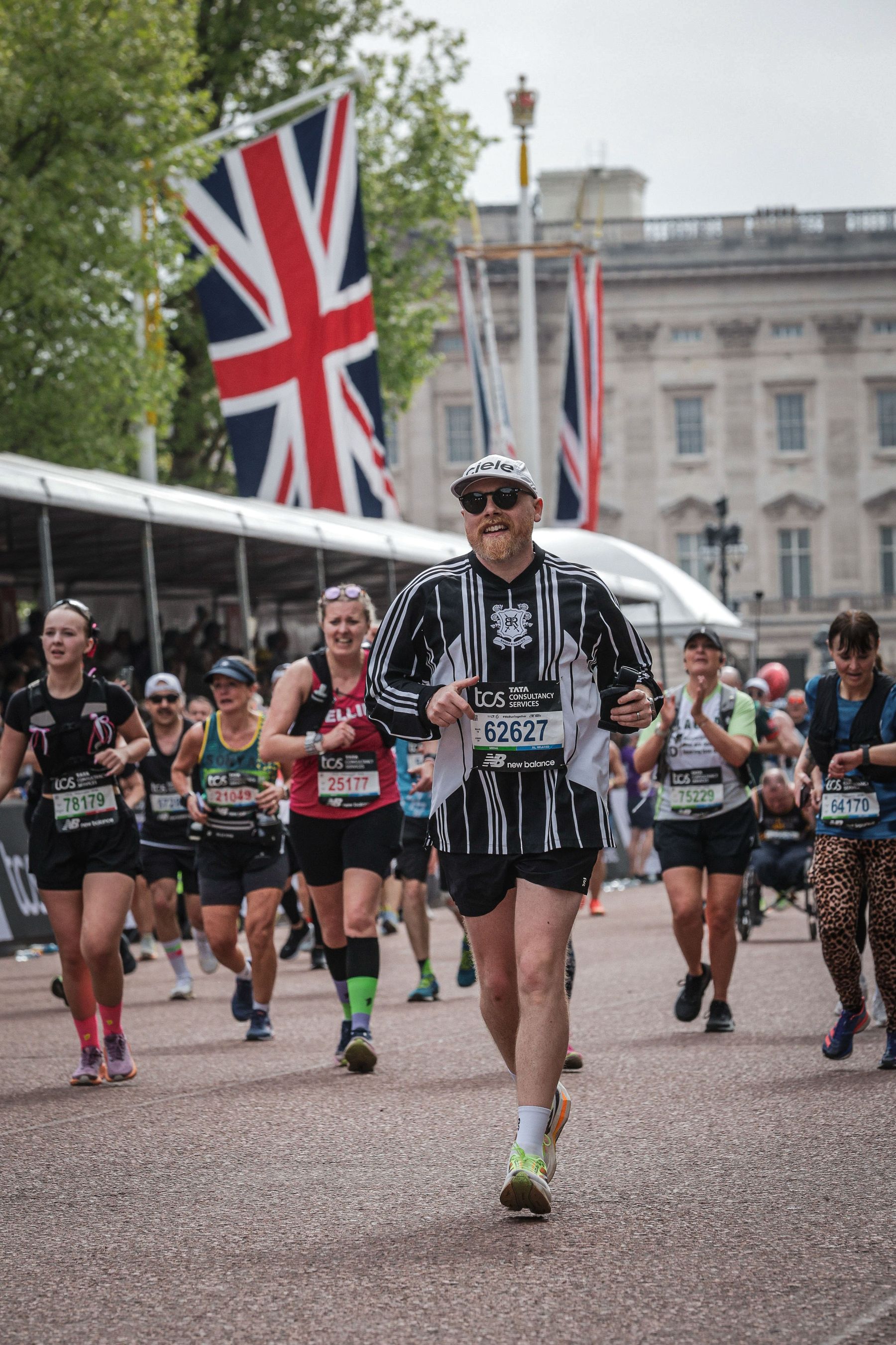Me running the 2025 London Marathon